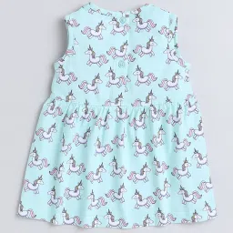 Bumzee Kids Mint Green & Orange Printed Full Sleeves Frock with Shrug image 2