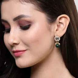 Karatcart Handcrafted Kundan Dangler & Drop Earrings - Set of 4 image 2