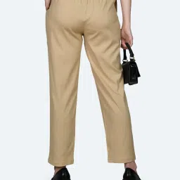Zink London Beige Regular Fit High Rise Trousers image 2