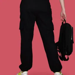 zink london zink Z Black Blended Regular Fit High Rise Joggers image 2