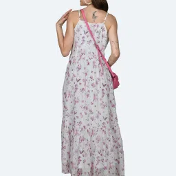 Zink London White Floral Print Gown image 2