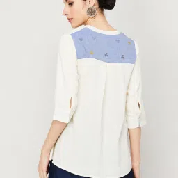colour me by melange Color Me by Melange Off White Printed Top image 2
