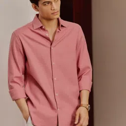 Andamen Pink Regular Solid Shirt image 1