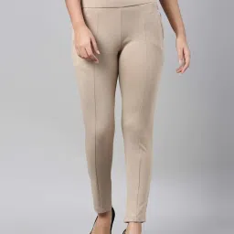 Go Colors! Beige Mid Rise Pants image 1