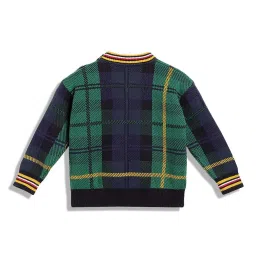 Tommy Hilfiger Kids Green Checks Full Sleeves Sweater image 2