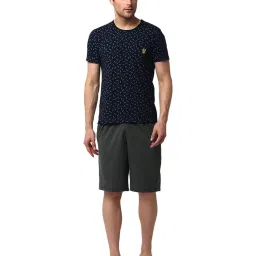 Vimal Jonney Navy & Grey Printed T-Shirt & Shorts image 1