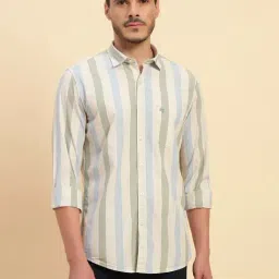 Cantabil Multi Color Cotton Regular Fit Striped Casual Shirt-picture-31