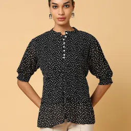 showoffff SHOWOFF Black & White Printed Top image 2