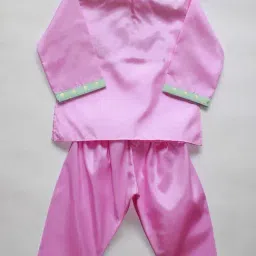 Many Frocks Kids Pink Printed Kurta Set image 2