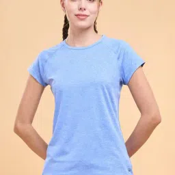 Enamor Corn Flower Blue Printed Sports T-Shirt-image-0