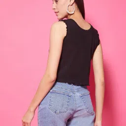 CHIMPAAANZEE Black Regular Fit Crop Top image 2