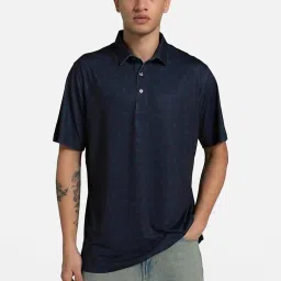 Puma Blue Regular Fit Printed Polo T-Shirts image 1