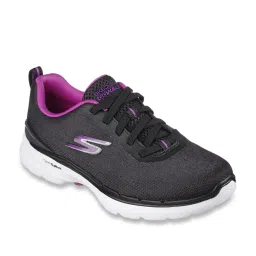 Skechers Women's GO WALK 6 - SPRING HORIZON Black Purple Walking Shoes image 2