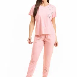 Sweet Dreams Rose Pink Printed T-Shirt Joggers Set image 1