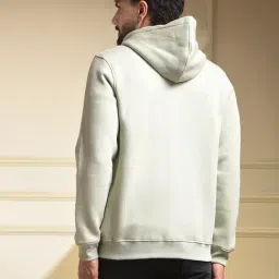 Crimsoune Club Green Blended Regular Fit Solid Hooded Sweatshirt image 2