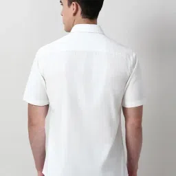 Peter England White Cotton Slim Fit Shirt image 2