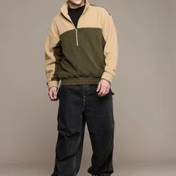 The Roadster Life Co. Fuzzy Colourblocked Relaxed Fit Sweatshirt image 5