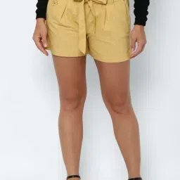 Allen Solly Yellow Cotton Printed Shorts-picture-29