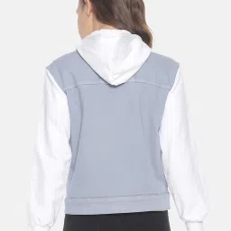 Campus Sutra Light Blue Hooded Jacket image 2