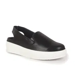 Fausto Women's Glossy Black Sling Back Sandals image 2