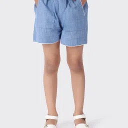 Fabindia Kids Blue Cotton Shorts image 1