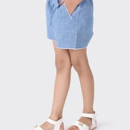 Fabindia Kids Blue Cotton Shorts image 3