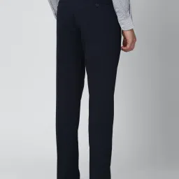 Peter England Navy Slim Fit Printed Trousers image 2