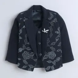 YK Boys Sequin & Zari Embroidered Single-Breasted 4-Piece Party Suit image 2