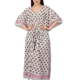 Fabric Venue Floral Print Kimono Sleeve Kaftan Maxi Dress-picture-38