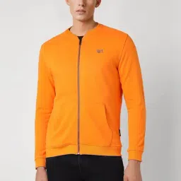 Van Heusen Orange Regular Fit Hooded Sweatshirt-image-86