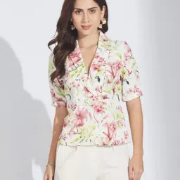 Latin Quarters Green Polyester Striped Top-image-32