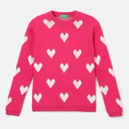 United Colors of Benetton Kids Girl's Regular Fit Crew Neck Knitted Sweater-picture-22