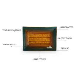 ExclusiveLane Amalgamation Amber Ceramic Hand Glazed Serving Platter image 5