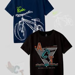 Codez Kids Navy & Black Printed T-Shirt (Pack Of 2)-picture-33