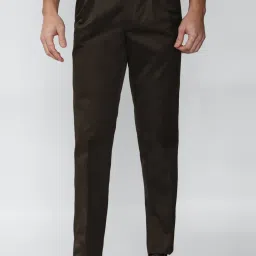 Van Heusen Brown Regular Fit Trousers image 1
