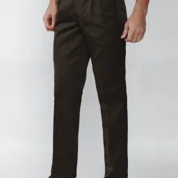 Van Heusen Brown Regular Fit Trousers image 3