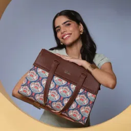 ZOUK Kovil Blue Printed Tote Handbag-picture-16