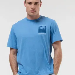 American Eagle Blue Regular Fit Printed T-Shirt-image-28