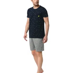 Vimal Jonney Navy & Grey Printed T-Shirt & Shorts image 3