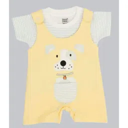 Mee Mee Kids Yellow & Blue Cotton Printed Dungaree Set-picture-20