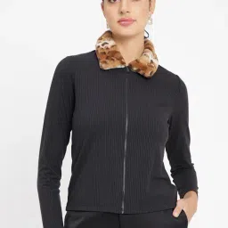 MADAME Black Regular Fit Top-image-59