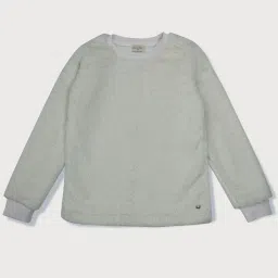 Gini & Jony Kids White Cotton Regular Fit Full Sleeves Sweatshirt image 1
