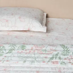 Westside Home Pink Floral Reversible Quilted Queen Bed Comforter-picture-15