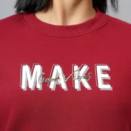 Cantabil Maroon Print Full Sleeves Pullover image 5