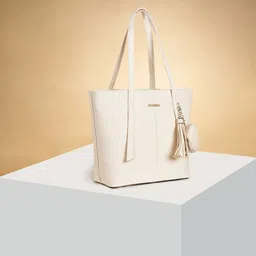 Forever Glam by Pantaloons Colourblocked PU Oversized Shopper Tote Bag with Tasselled-image-54