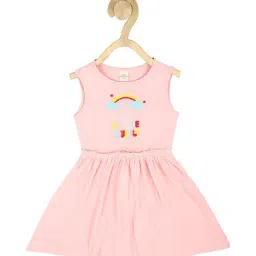 Peter England Kids Light Pink Printed Dress-image-82