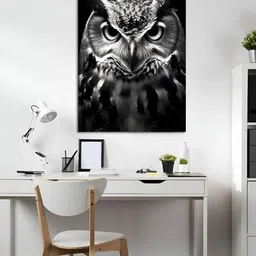 Craftnest creations Black Single Piece Canvas Birds and Animals Wall Paintings image 3