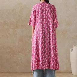 Moara Floral Printed Mandarin Collar A-Line Kurta image 2