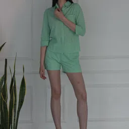 Ashtag Self-Designed Pure Cotton Shirt & Shorts Co-Ords Set image 4