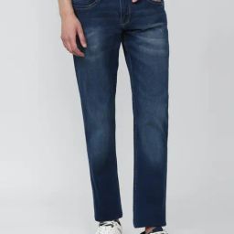 Van Heusen Denim Labs Navy Cotton Regular Fit Jeans-picture-29